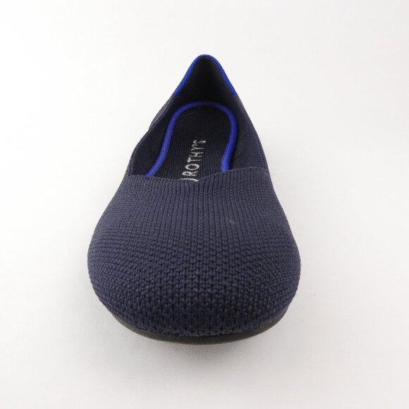 Rothy's Shoes Womens 8 The Flats Navy Blue Knit Round Toe Slide On Flats - Picture 11 of 14